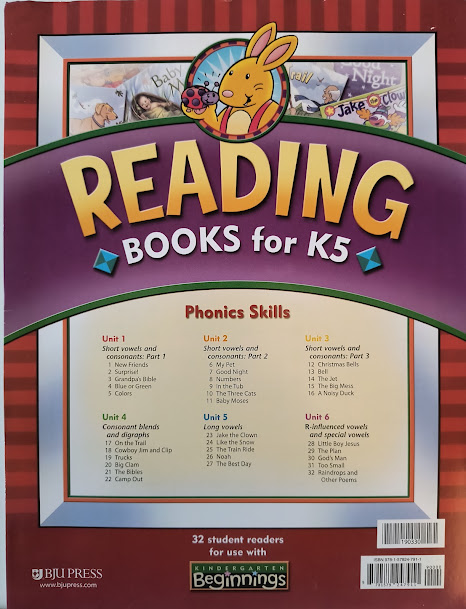 BOB JONES K5 READING BOOKS ED 3RD ED